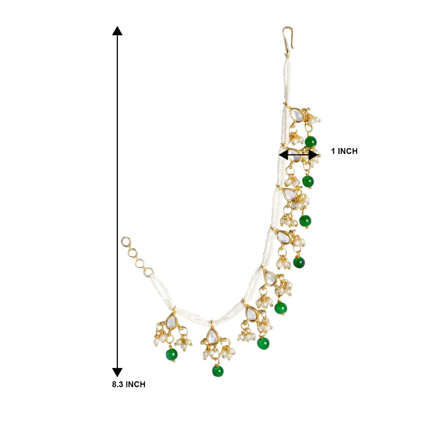 18k Gold Plated Long Pearl Drop Beads Hair Chain Accessories for Women - Wahe Jewels