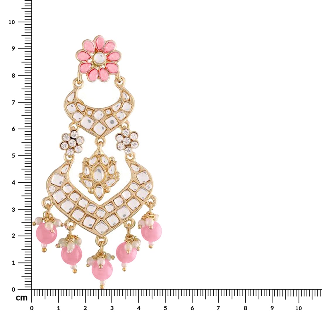 18K Alloy with Pearl Love Drop Earring for Women, Pink - Wahe Jewels