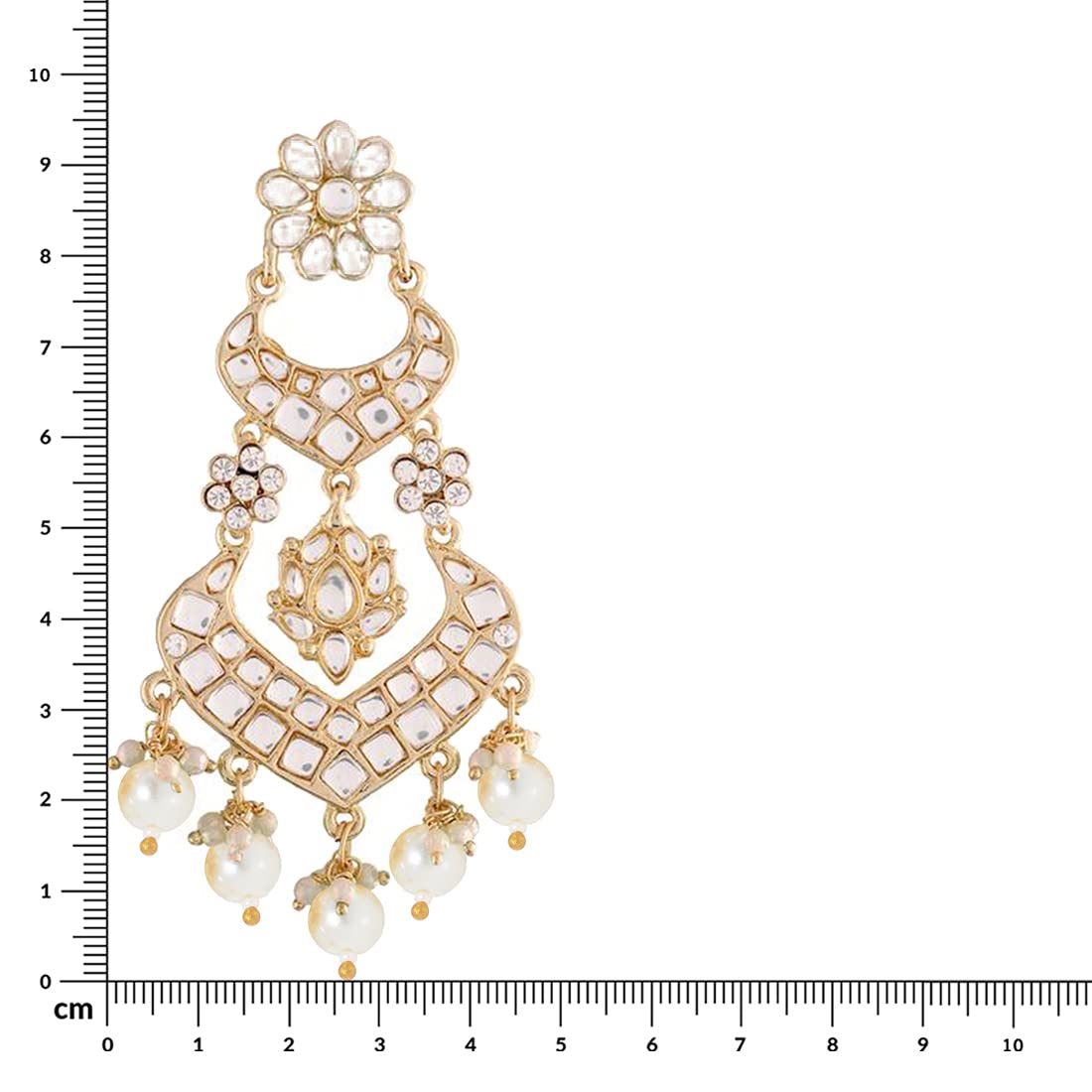 18K Alloy with Pearl Love Drop Earring for Women, White - Wahe Jewels